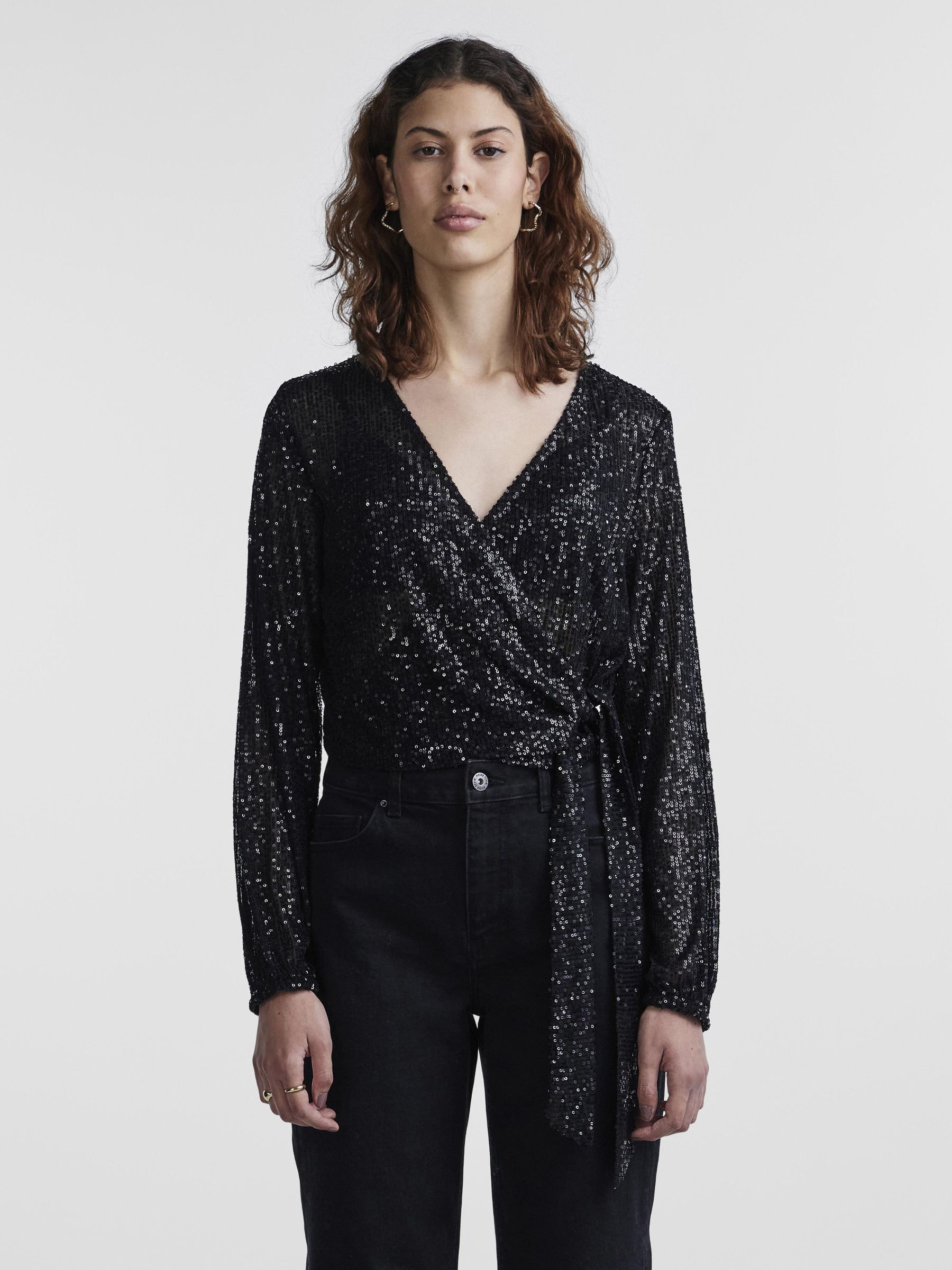 Blouse cache coeur best sale noir