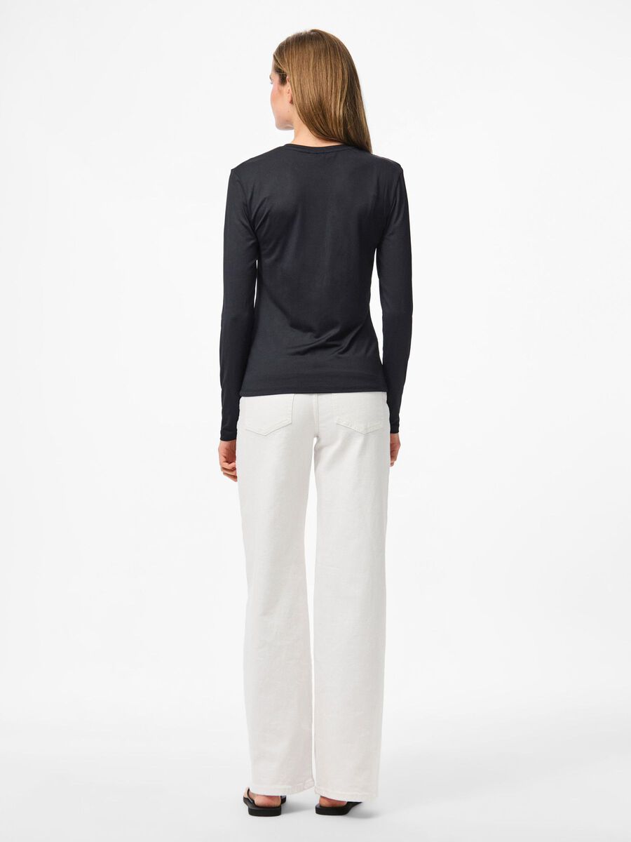 Carousel image - PCFYLLA NYLON LONG SLEEVED TOP, Black | 2