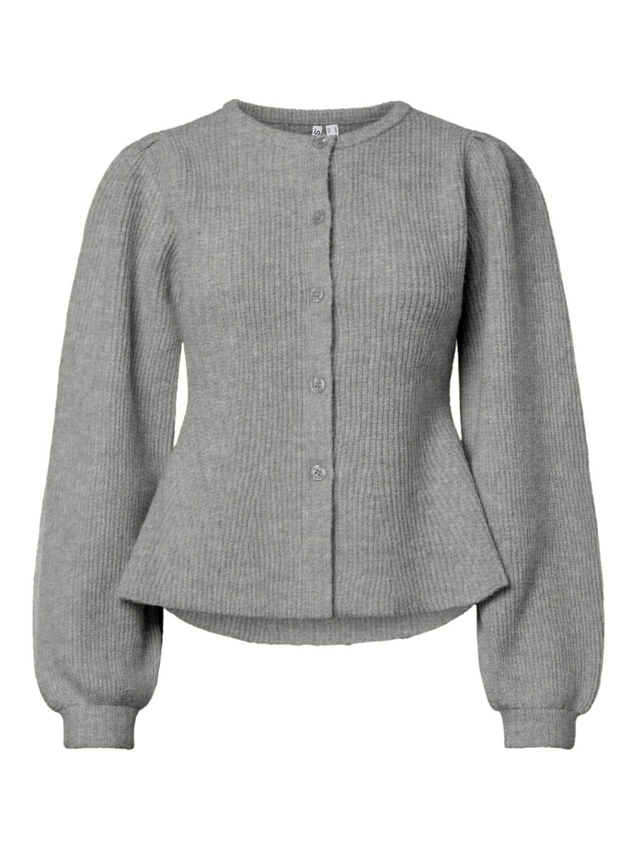 Carousel image 6 PCSILLY PUFF KNITTED CARDIGAN, Medium Grey Melange