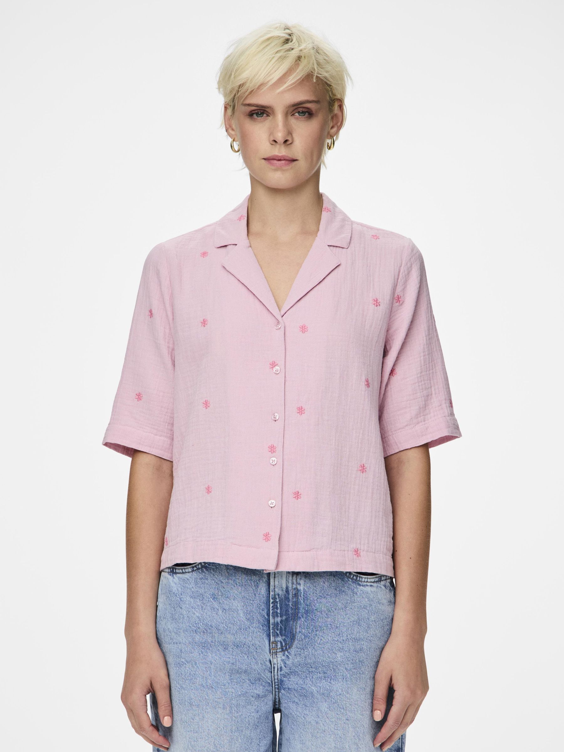 CAMICIA A MANICHE CORTE Rosa PIECES Italia