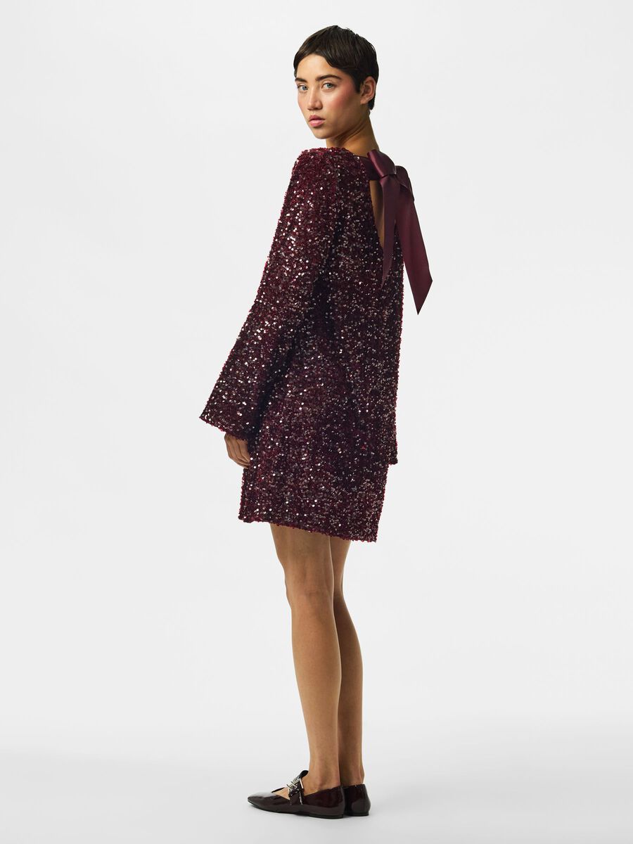 Carousel image 5 PCKAMMY SEQUIN DEEP BACK DRESS, Tawny Port