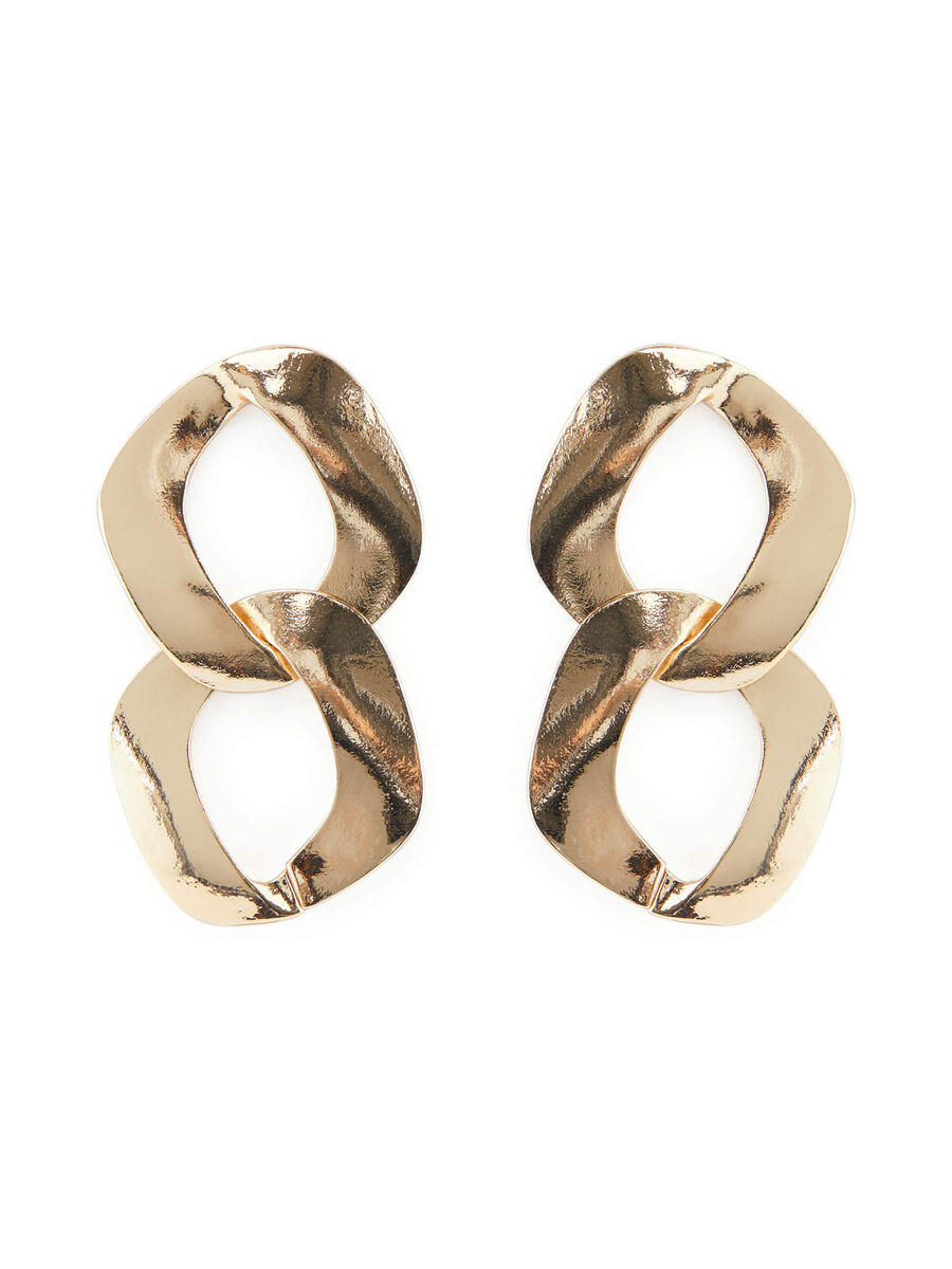Pieces CHAIN-LINK DROP EARRINGS, Gold Colour, highres - 17100389_GoldColour_001.jpg