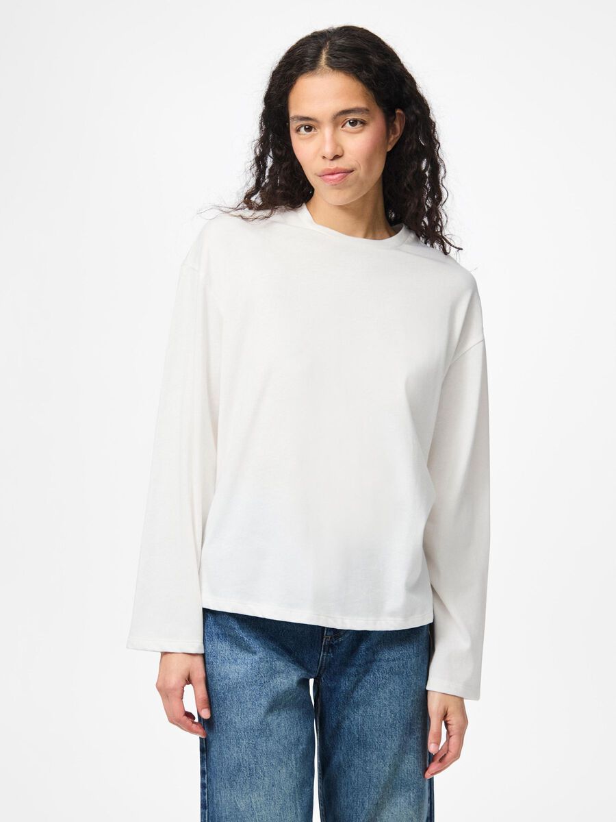Pieces PCSADIE LONG SLEEVED TOP, Cloud Dancer, highres - 17146655_CloudDancer_003.jpg