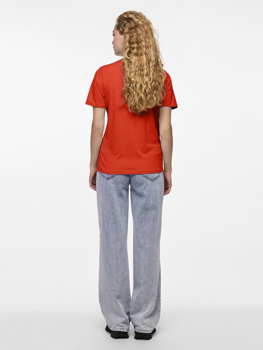 Pieces PCRIA KATOEN T-SHIRT, Tangerine Tango, highres - 17140802_TangerineTango_004.jpg