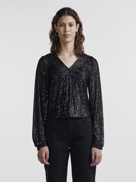 Pieces PCDELPHIA WRAP BLOUSE, Black, highres - 17143859_Black_003.jpg