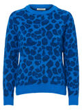 Pieces LANGÄRMELIGER LEOPARDEN STRICKPULLOVER, Victoria Blue, highres - 17096171_VictoriaBlue_685339_001.jpg