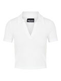 Pieces POLO-STYLE CROP TOP, Bright White, highres - 17121287_BrightWhite_001.jpg