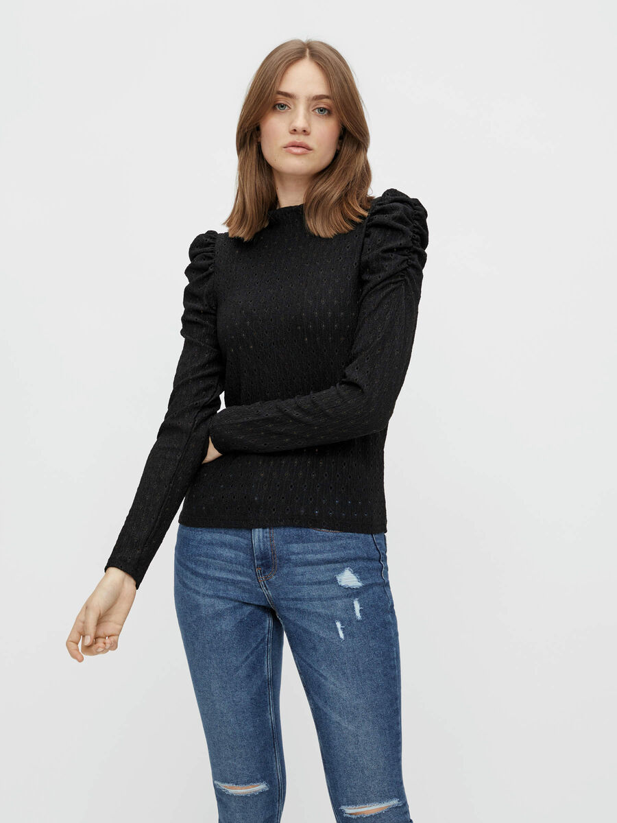 Pieces POFMOUW BLOUSE, Black, highres - 17116903_Black_003.jpg