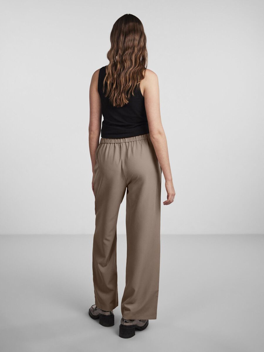 Pieces PCBOZZY WIDE-LEG TROUSERS, Fossil, highres - 17140744_Fossil_004.jpg