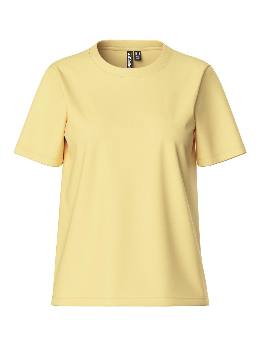 Pieces PCRIA COTTON T-SHIRT, Pale Banana, highres - 17140802_PaleBanana_001.jpg