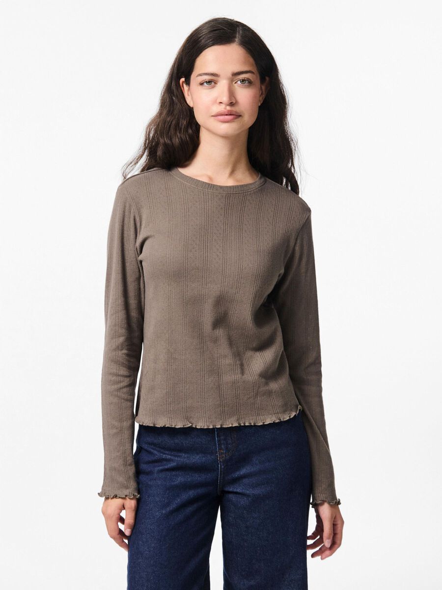 Pieces PCMARIE POINTELLE  LONG SLEEVED TOP, Morel, highres - 17152052_Morel_003.jpg