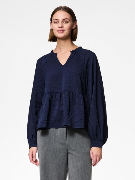 Pieces PCNALANI LONG SLEEVED BLOUSE, Maritime Blue, highres - 17160337_MaritimeBlue_003.jpg