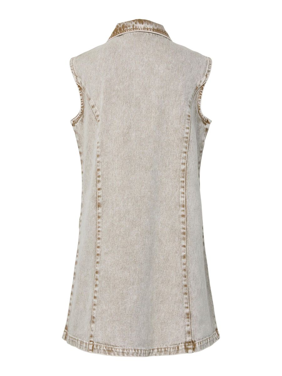 Pieces PCFAY DENIM MINI DRESS, Sandshell, highres - 17158372_Sandshell_002.jpg