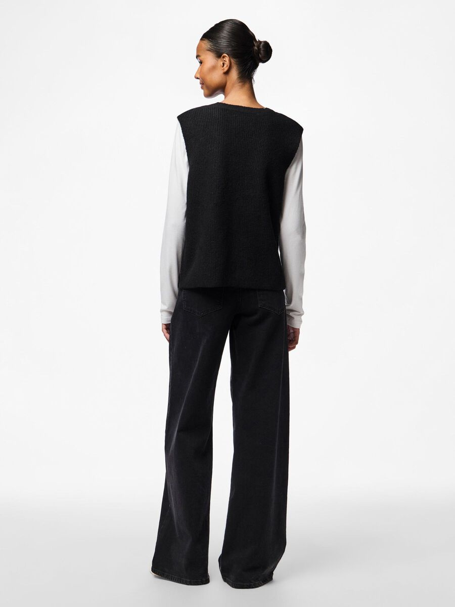 Pieces PCSILLY KNITTED VEST, Black, highres - 17156680_Black_004.jpg