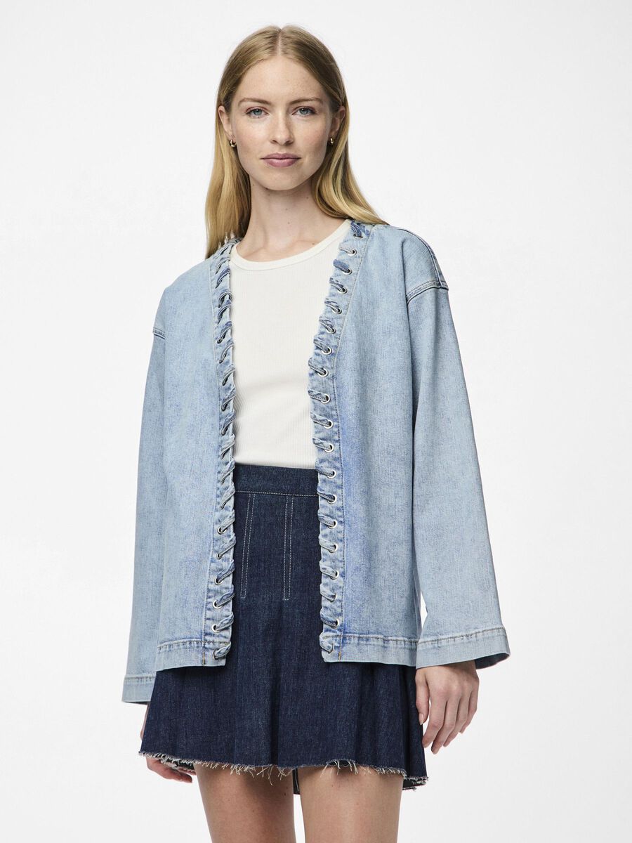 Pieces PCFENDA VESTE EN JEAN, Light Blue Denim, highres - 17157753_LightBlueDenim_003.jpg
