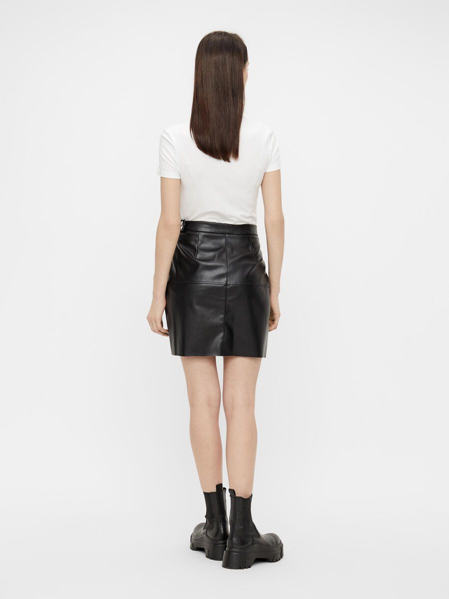 Pieces FAUX LEATHER SKIRT, Black, highres - 17116950_Black_004.jpg