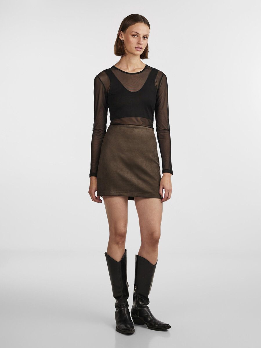 Pieces PCANNU MINI SKIRT, Black Olive, highres - 17146931_BlackOlive_005.jpg