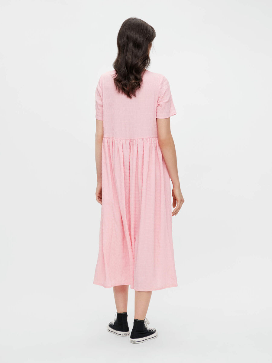 Pieces SMOCKÉ ROBE MI-LONGUE, Candy Pink, highres - 17112187_CandyPink_004.jpg