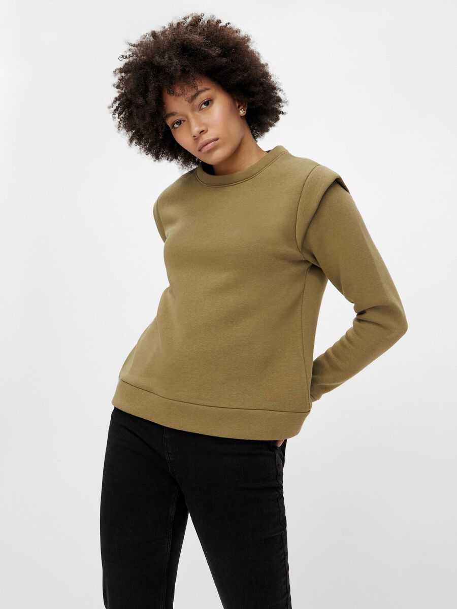 Pieces MANCHES LONGUES SWEAT-SHIRT, Martini Olive, highres - 17113302_MartiniOlive_003.jpg