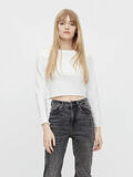 Pieces CROPPED LONG SLEEVED TOP, Bright White, highres - 17117098_BrightWhite_003.jpg