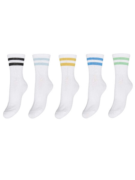 Pieces PACK DE 5 CHAUSSETTES, Bright White, highres - 17119629_BrightWhite_1050251_001.jpg