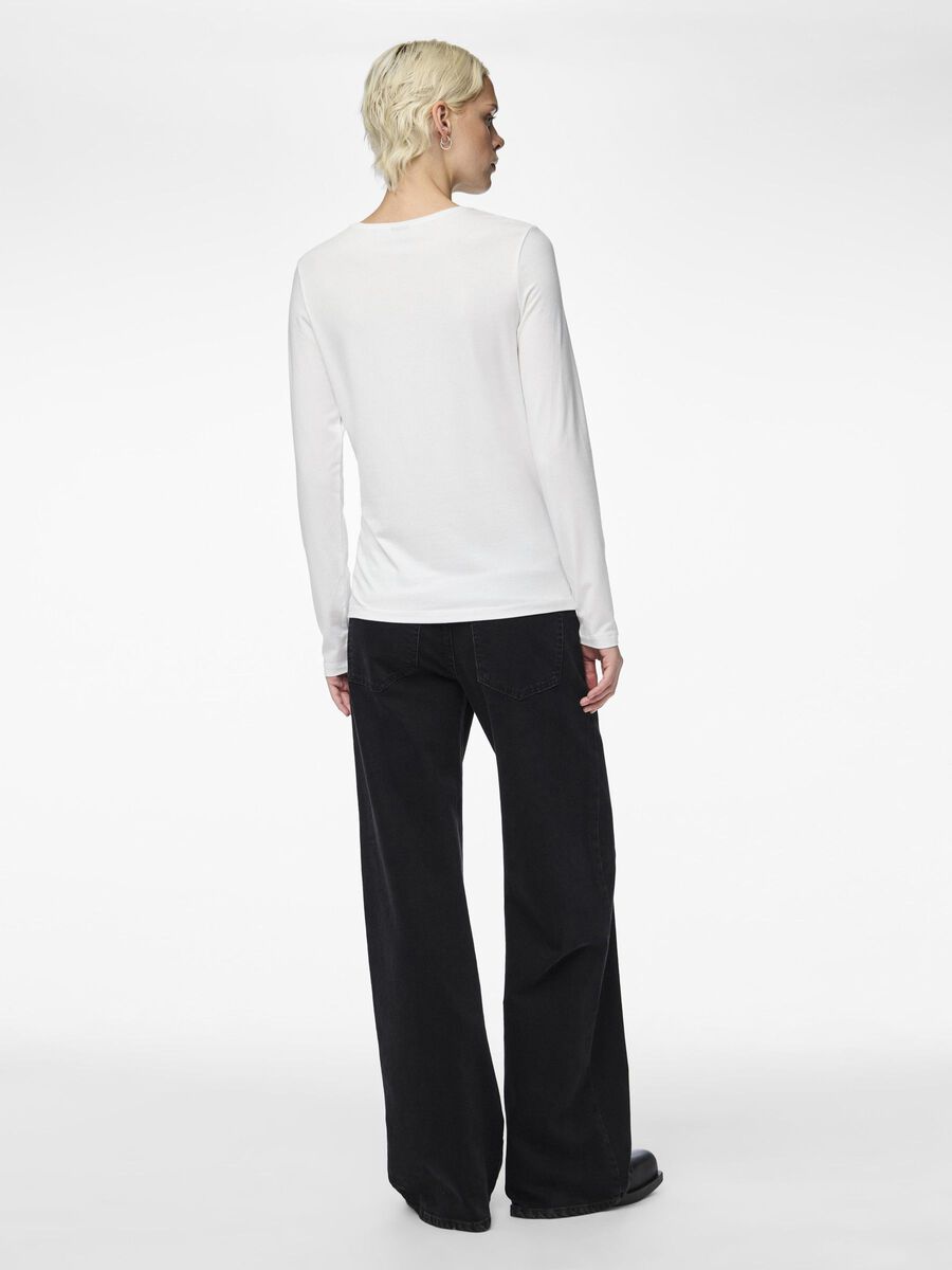Pieces PCSIRENE LONG SLEEVED TOP, Bright White, highres - 17084155_BrightWhite_004.jpg