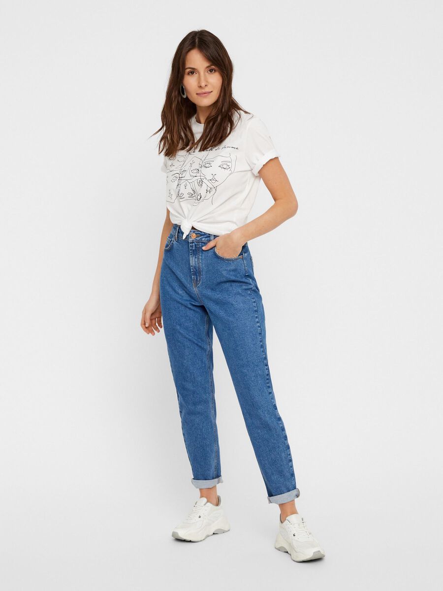 Pieces PCLEAH HW MOM JEANS, Medium Blue Denim, highres - 17101315_MediumBlueDenim_005.jpg