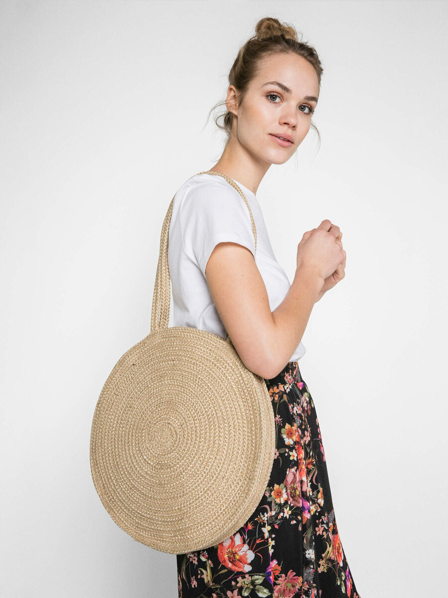Pieces ROUND STRAW BAG, Natural, highres - 17091280_Natural_003.jpg