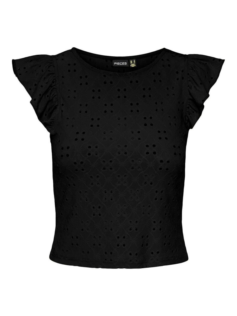 Pieces PCMIMI CAP SLEEVE TOP, Black, highres - 17145521_Black_001.jpg