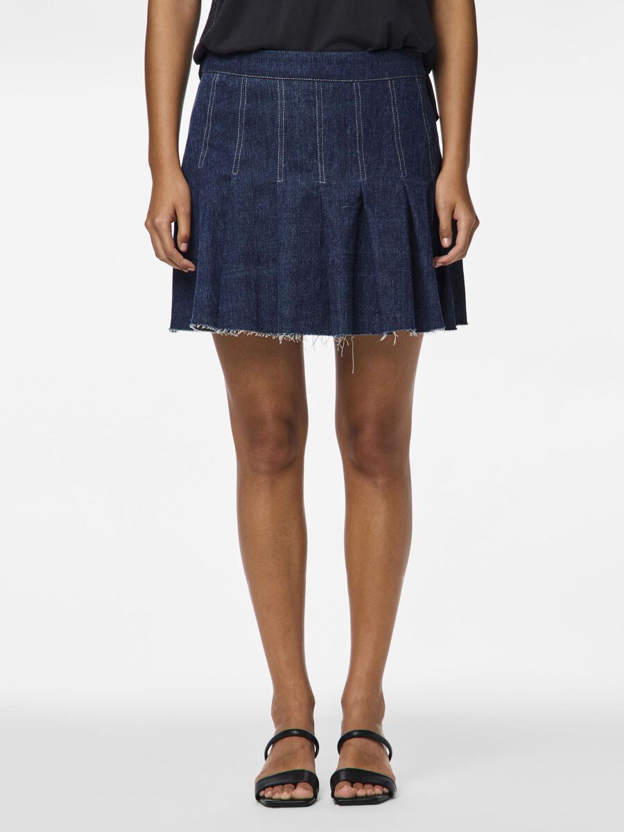 Pieces PCFABIA DENIMNEDERDEL, Dark Blue Denim, highres - 17157713_DarkBlueDenim_003.jpg