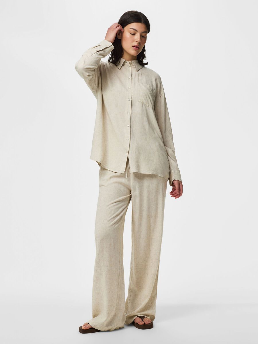 Carousel image - PCPIA LINEN BLEND SHIRT, Birch | 5