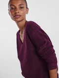 Pieces V-NECK KNITTED PULLOVER, Grape Wine, highres - 17114251_GrapeWine_006.jpg