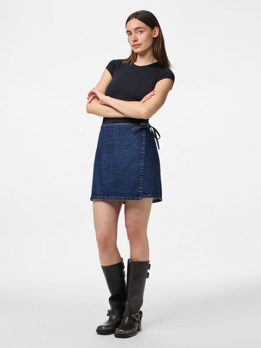 Pieces PCFLORA DENIM WRAP SKIRT, Medium Blue Denim, highres - 17159643_MediumBlueDenim_005.jpg