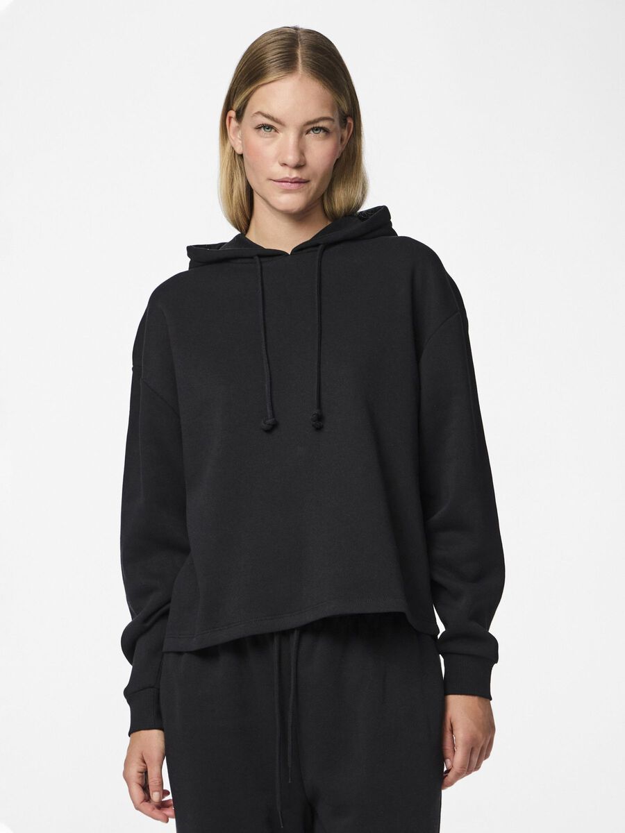 Pieces PCCHILLI HOODIE, Black, highres - 17113437_Black_003.jpg