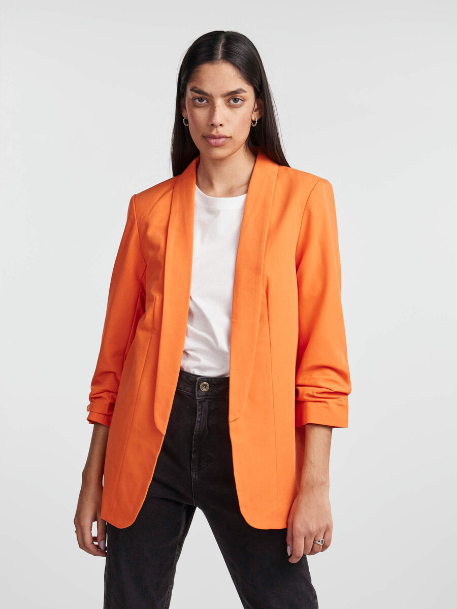 Pieces LONG CLASSIC BLAZER, Red Orange, highres - 17090996_RedOrange_003.jpg