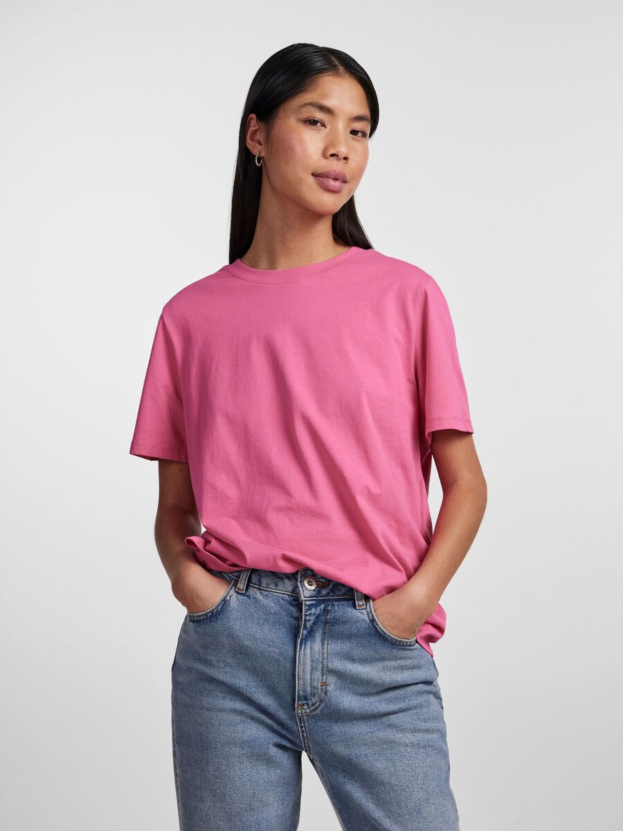 Carousel image - PCRIA COTTON T-SHIRT, Shocking Pink | 1