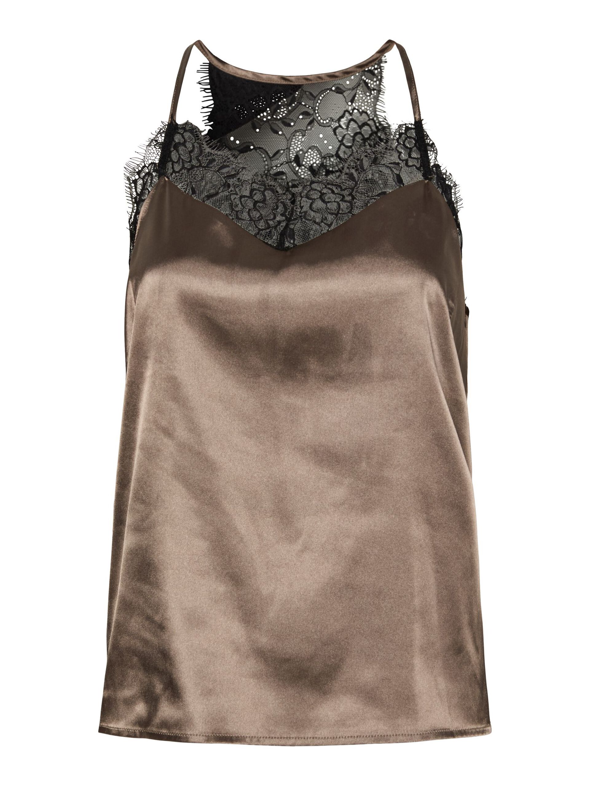 Carousel image - PCJAHARA SATIN TOP, Morel | 7