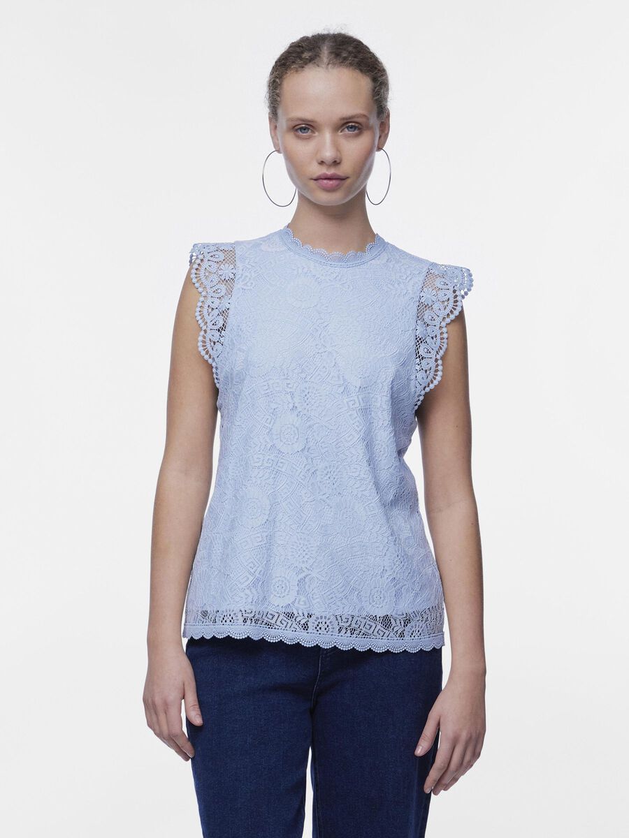 Carousel image - PCOLLINE BLONDE TOP UDEN &AElig;RMER, Kentucky Blue | 1