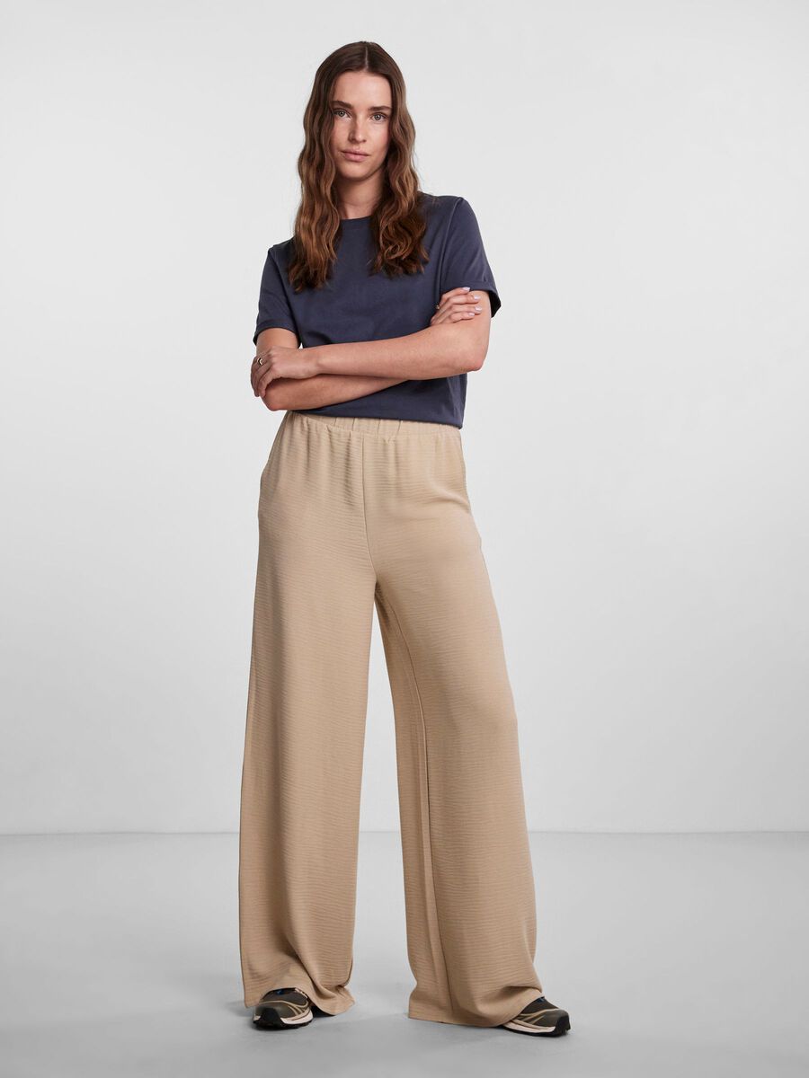Pieces PCFLORE WIDE-LEG TROUSERS, White Pepper, highres - 17141881_WhitePepper_005.jpg