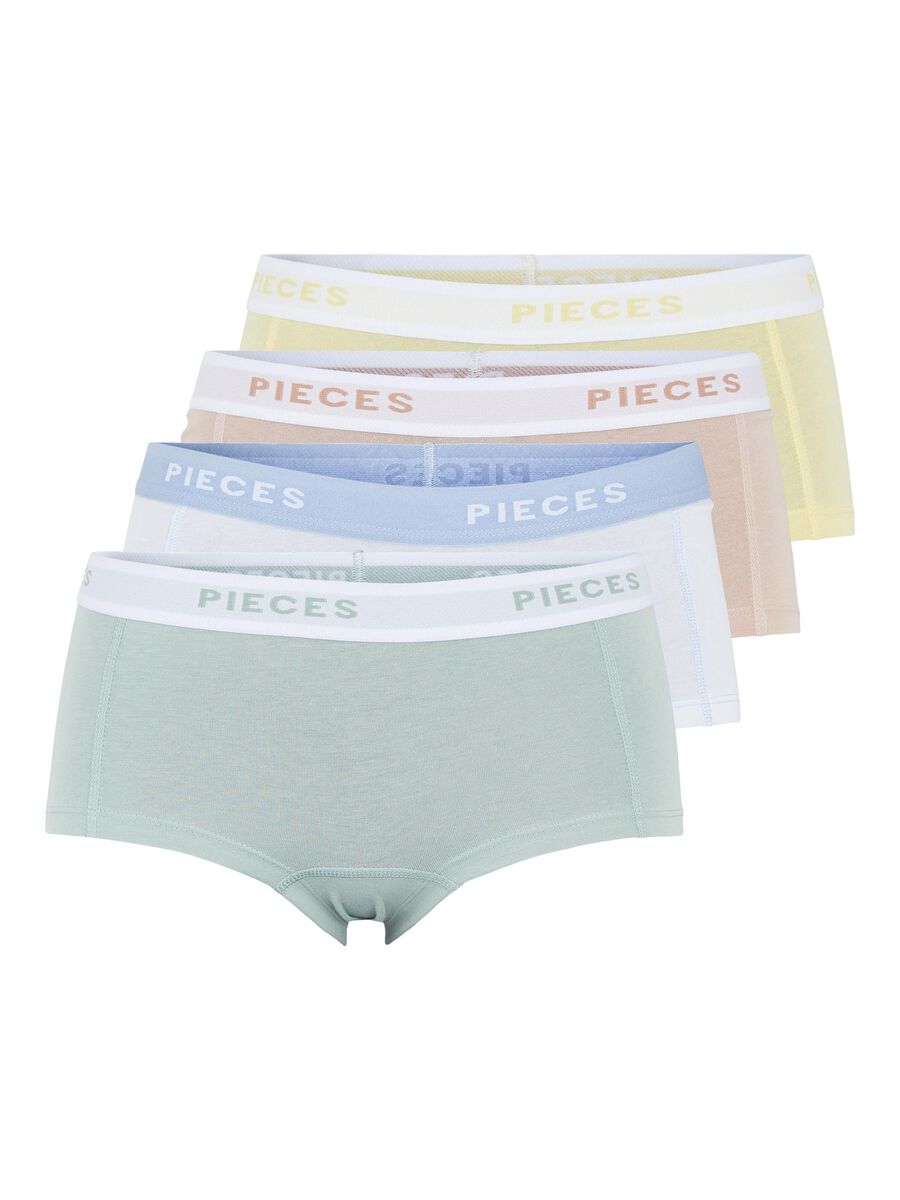 Pieces PCLOGO LADY 4-PAK BOXERSHORTS, Jadeite, highres - 17106857_Jadeite_800306_001.jpg