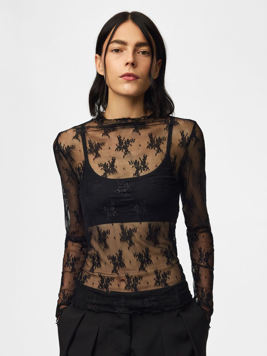 Product carousel image 1 PCVIO MESH LANGERMET TOPP, Black