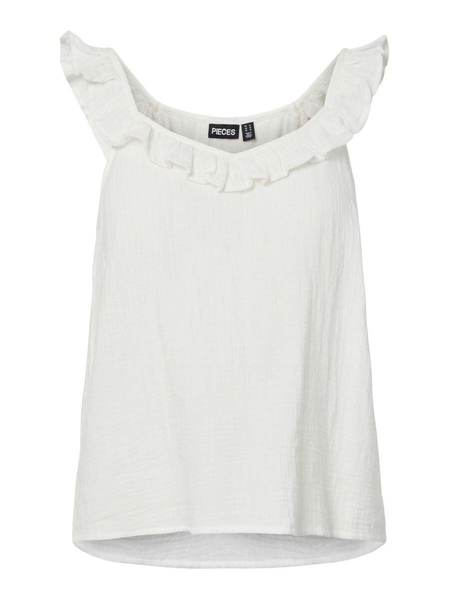 Pieces PCSASTINA MUSSELIN SLEEVELESS TOP, Cloud Dancer, highres - 17156479_CloudDancer_001.jpg