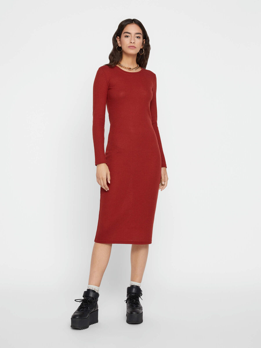 Pieces SLIM FIT MIDI JURK, Picante, highres - 17099775_Picante_003.jpg