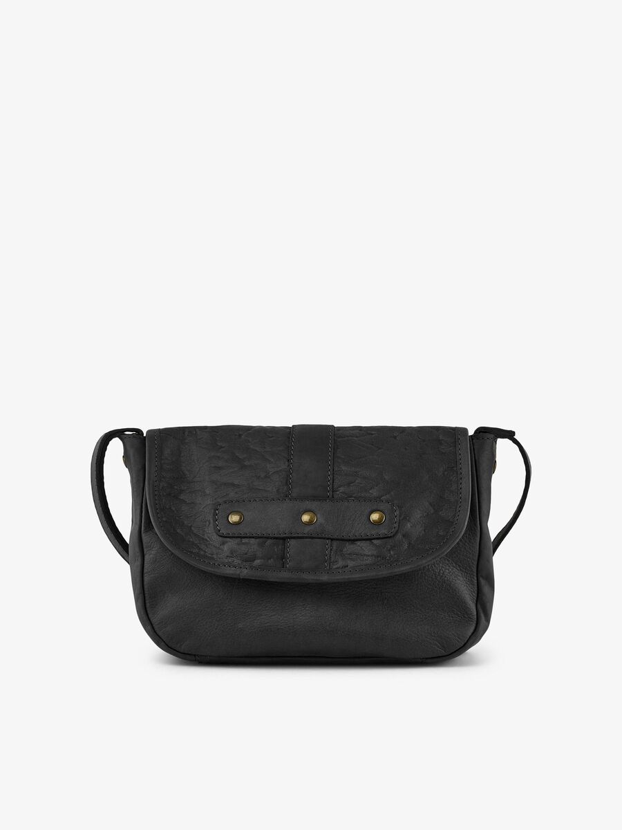 Pieces LEATHER CROSSBODY BAG, Black, highres - 17102053_Black_001.jpg