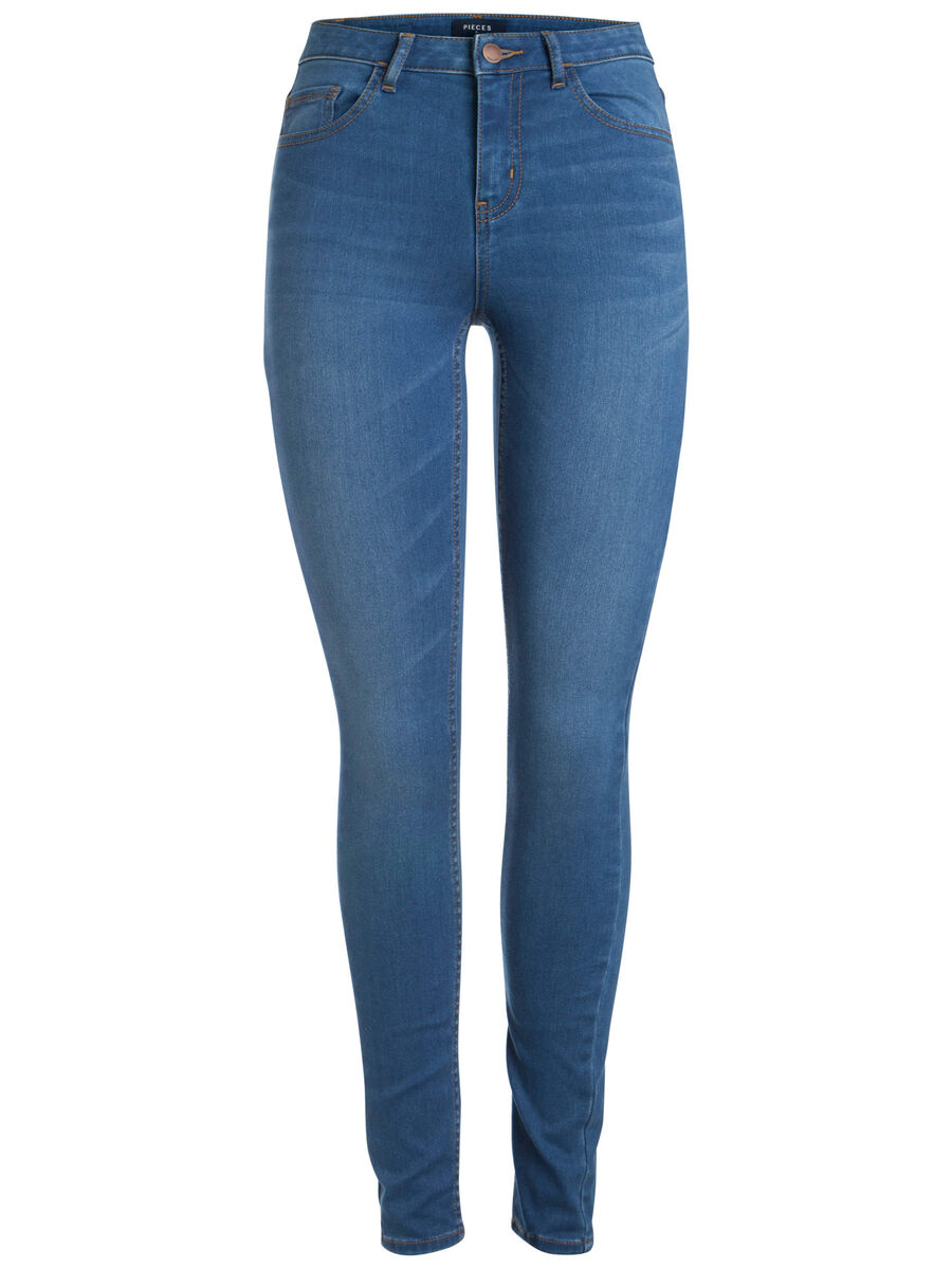 Pieces NORMALHÖGA SKINNY FIT JEANS, Medium Blue Denim, highres - 17081241_MediumBlueDenim_001.jpg