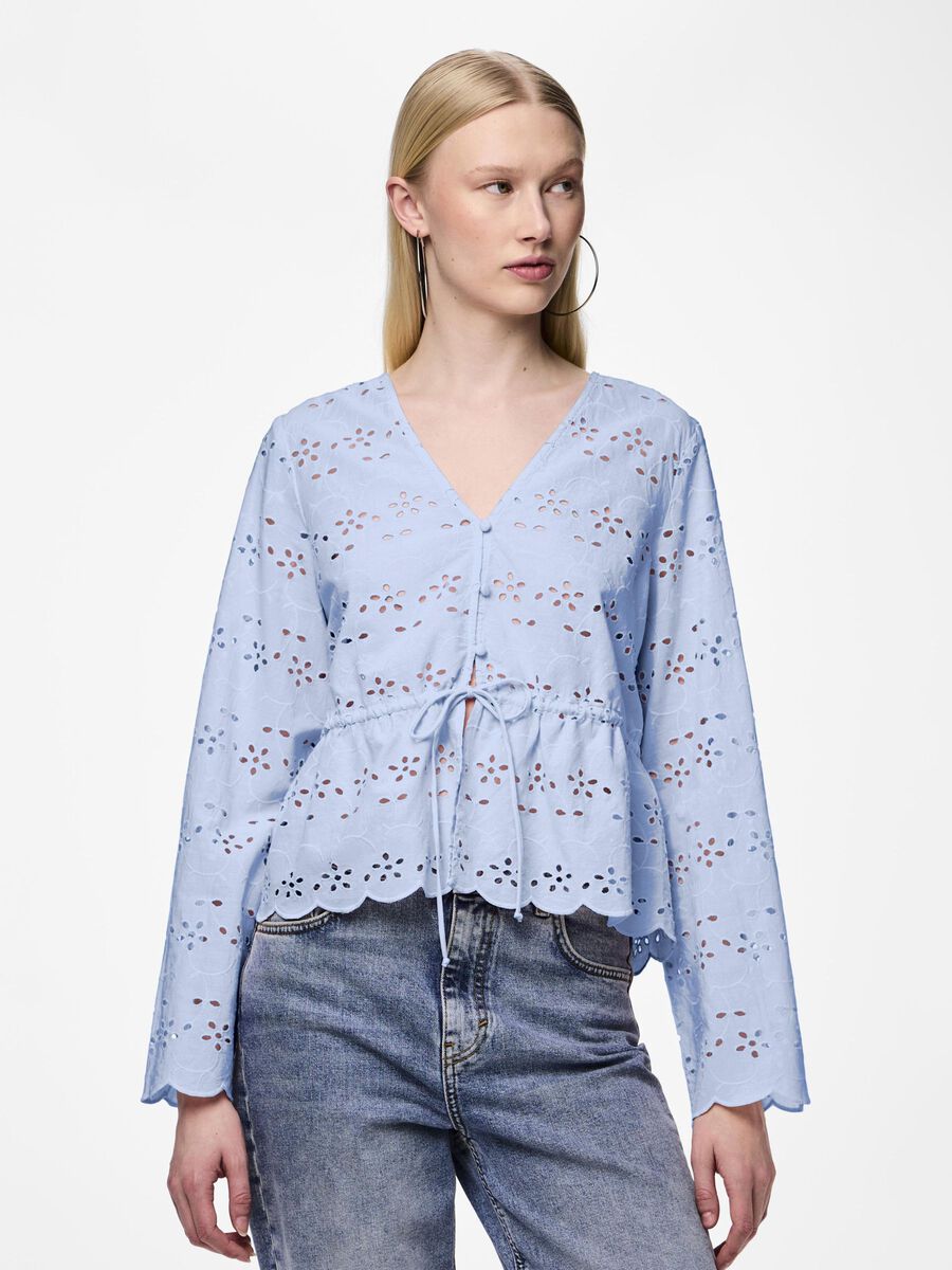 Pieces PCARMORINE LONG SLEEVED TOP, Blue Bell, highres - 17149473_BlueBell_003.jpg