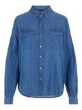 Pieces FERMETURE À BOUTONS-PRESSION CHEMISE EN JEAN, Medium Blue Denim, highres - 17105751_MediumBlueDenim_001.jpg
