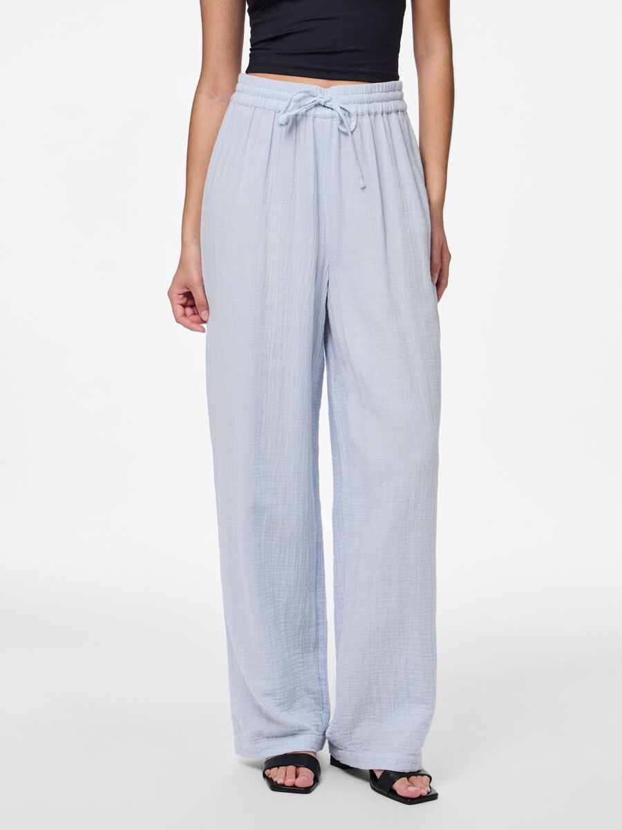 Pieces PCSASTINA HW MUSSELIN WIDE-LEG TROUSERS, Cashmere Blue, highres - 17156473_CashmereBlue_003.jpg