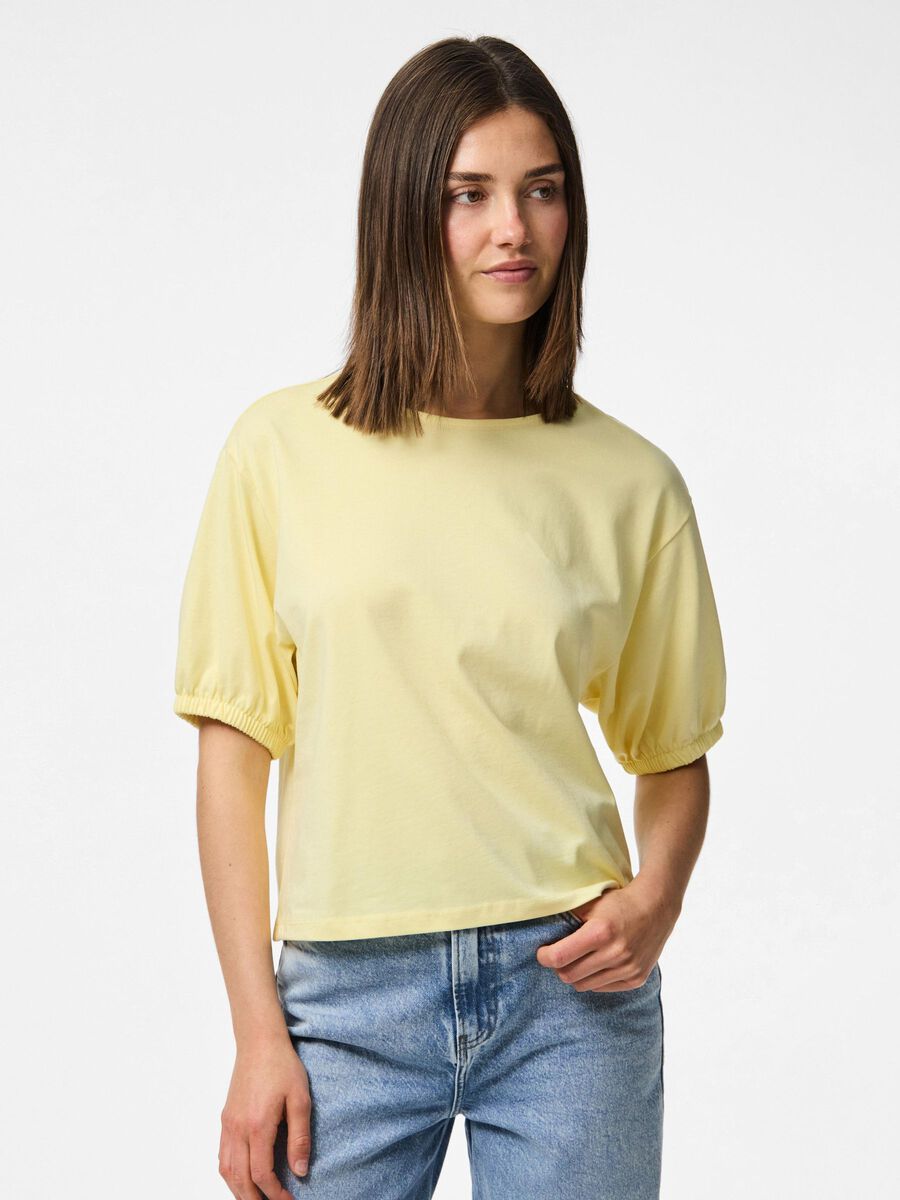 Pieces PCMILJE SHORT SLEEVED TOP, French Vanilla, highres - 17163762_FrenchVanilla_003.jpg