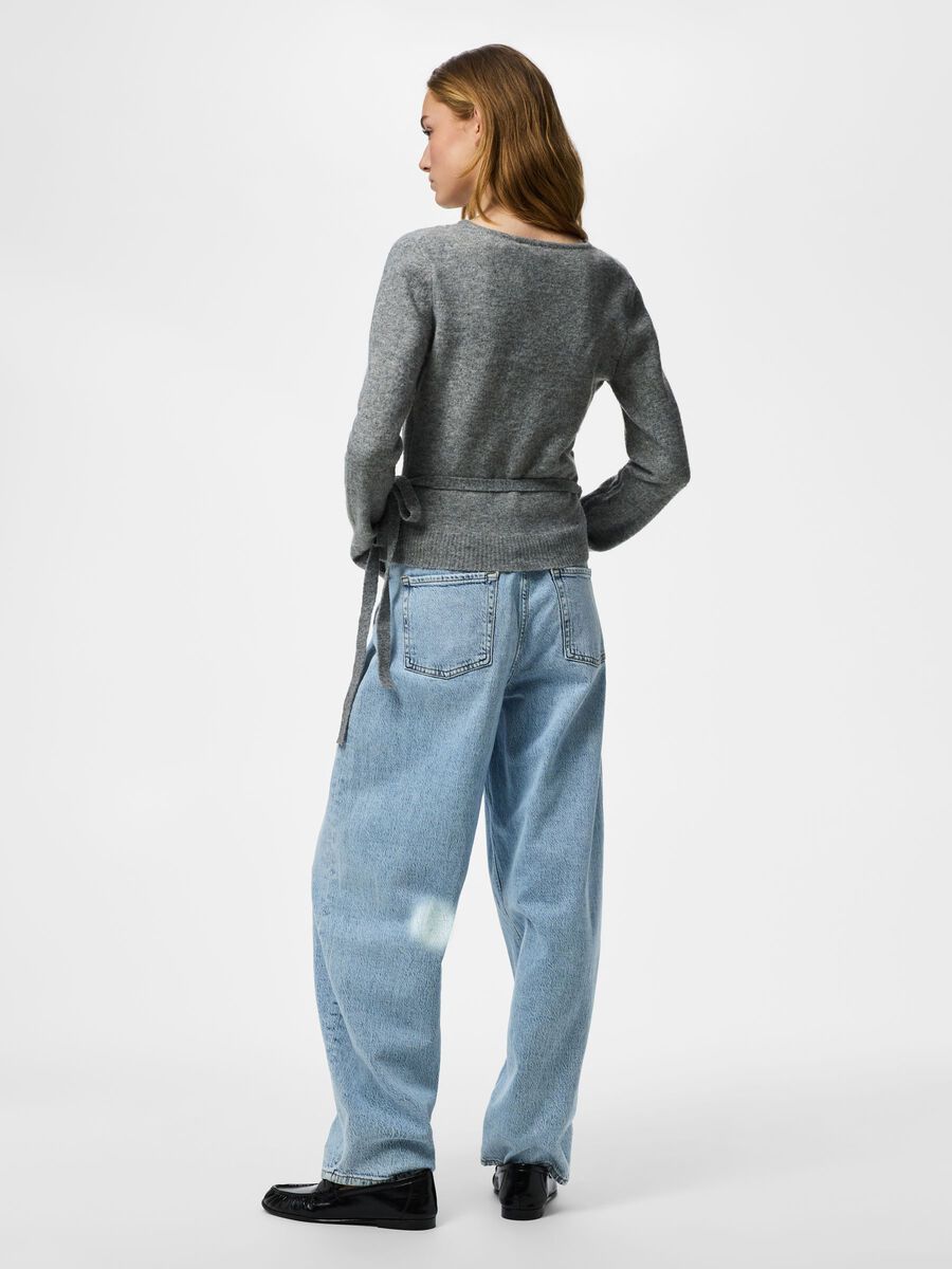 Product carousel image - PCMAJI WRAP KNIT, Medium Grey Melange | 2